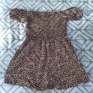 A cheetah print romper from forever21